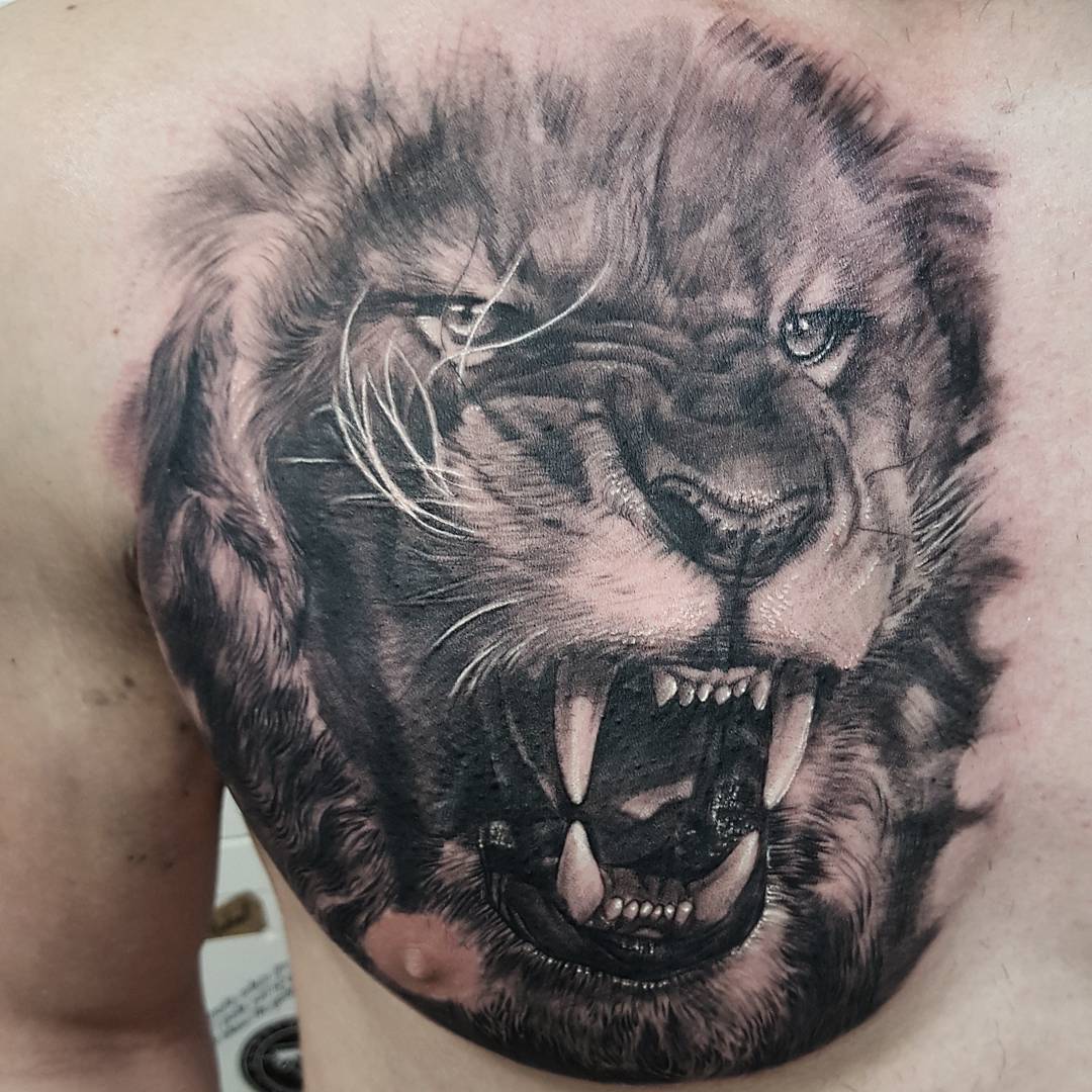 14 Angry Lion Tattoo Designs  Ideas  Lion head tattoos Mens lion tattoo  Lion shoulder tattoo
