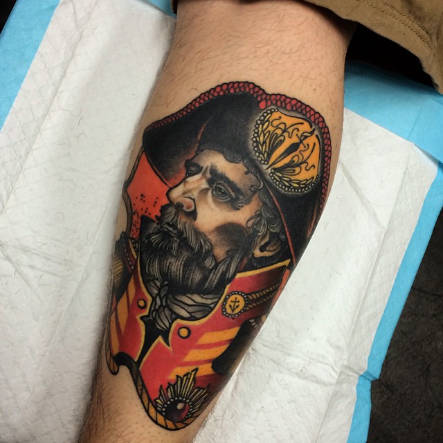 Pirate Tattoo on Calf