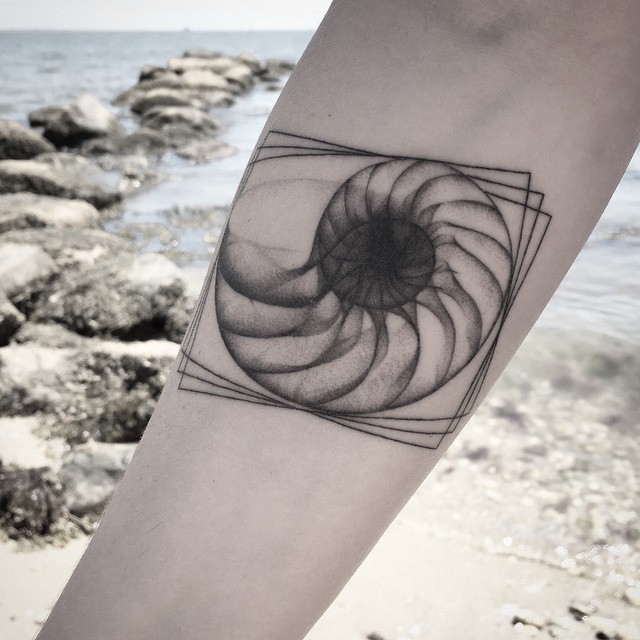 Nautilus Shell Tattoo on Arm  Best Tattoo Ideas Gallery