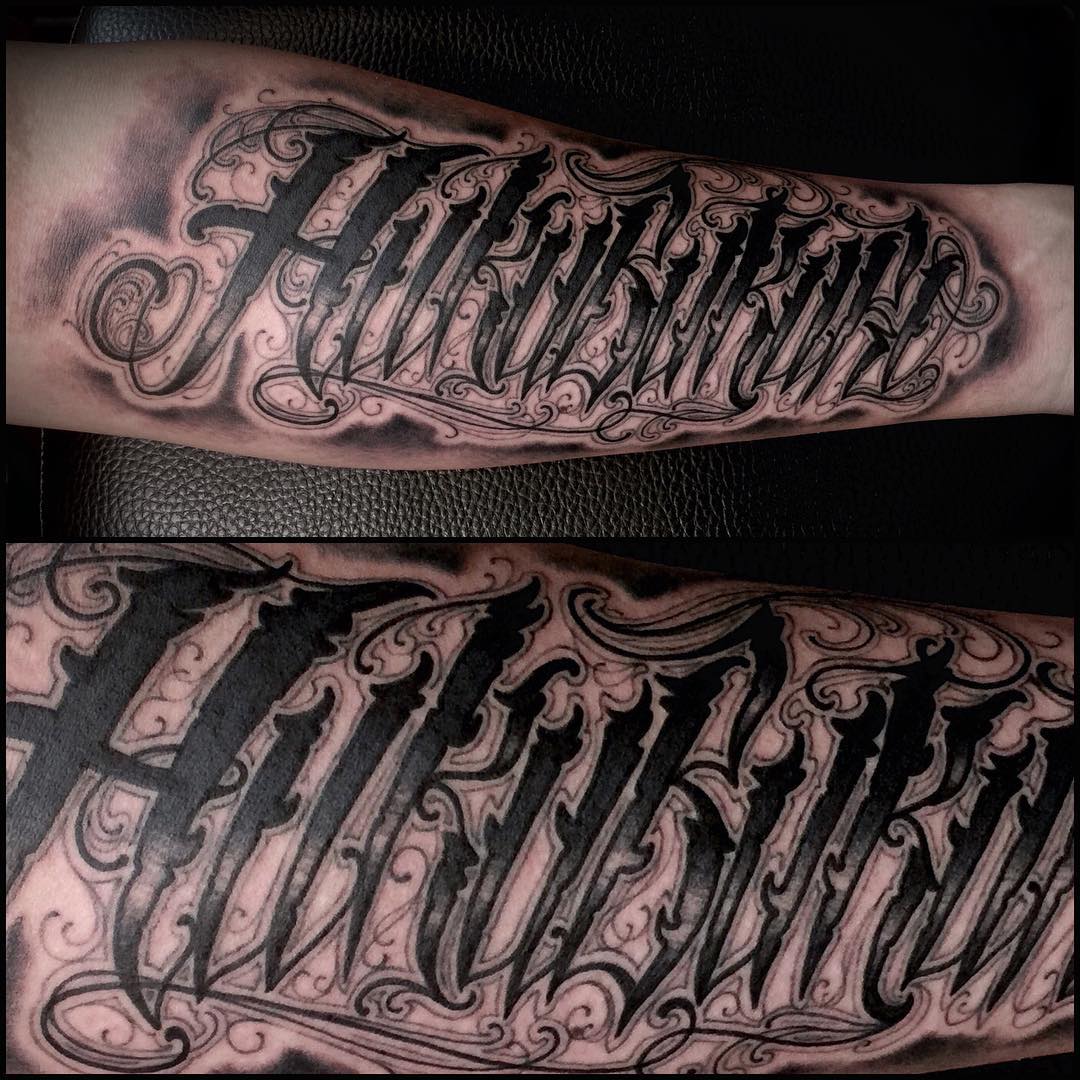 Tattoo Lettering Forearm