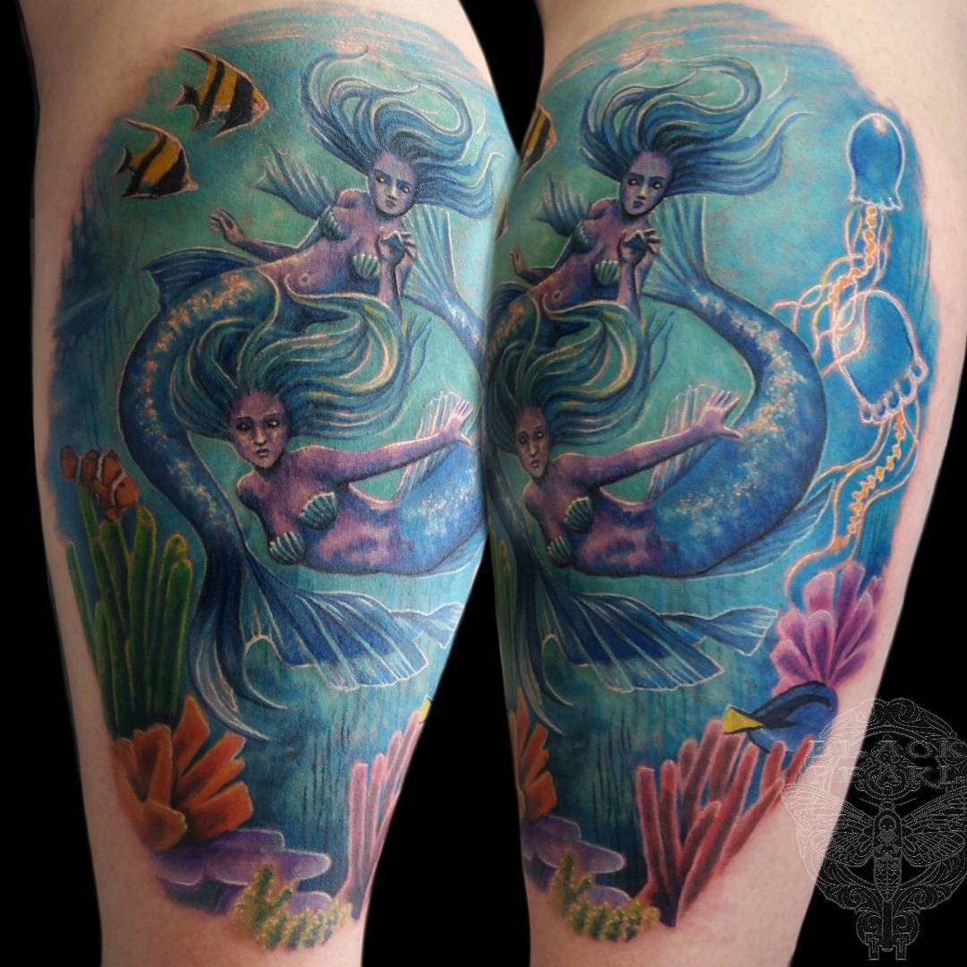 Little Mermaid Outline | Mermaid Tattoo Photos