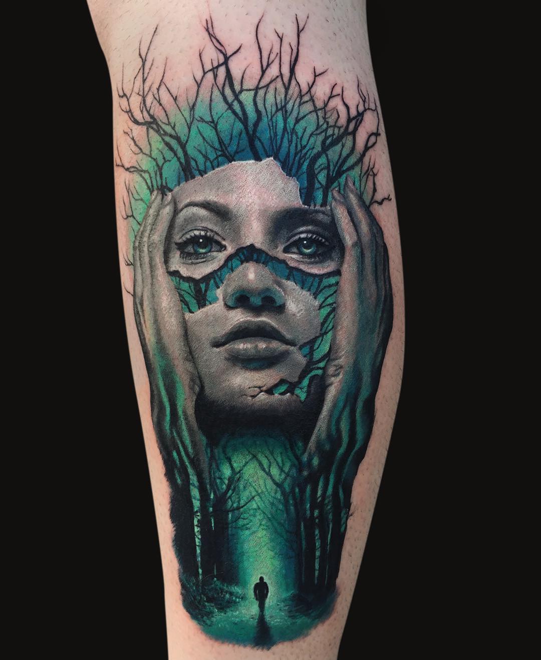 Tattoo uploaded by Lolita Borges Cunha  Surreal word tattoo and split face   Tattoodo