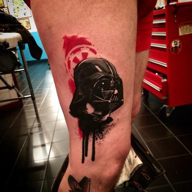 realistic Darth Vader Star Wars tattoo