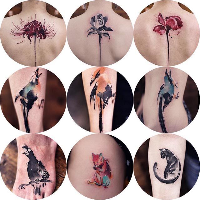 great tattoos watercolor style