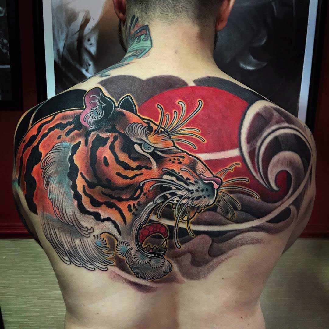 Japanese Tiger Tattoo on back