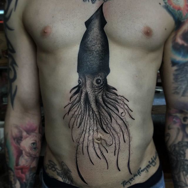 body tattoo squid