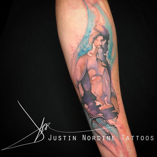 tattoo Neptune watercolor