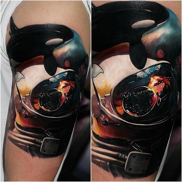 Space Whale in Watercolor by Master Victoria  Session Recording Here    httpscontactmeinfotattoo  VK