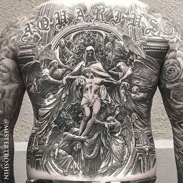 full back tattoo religious