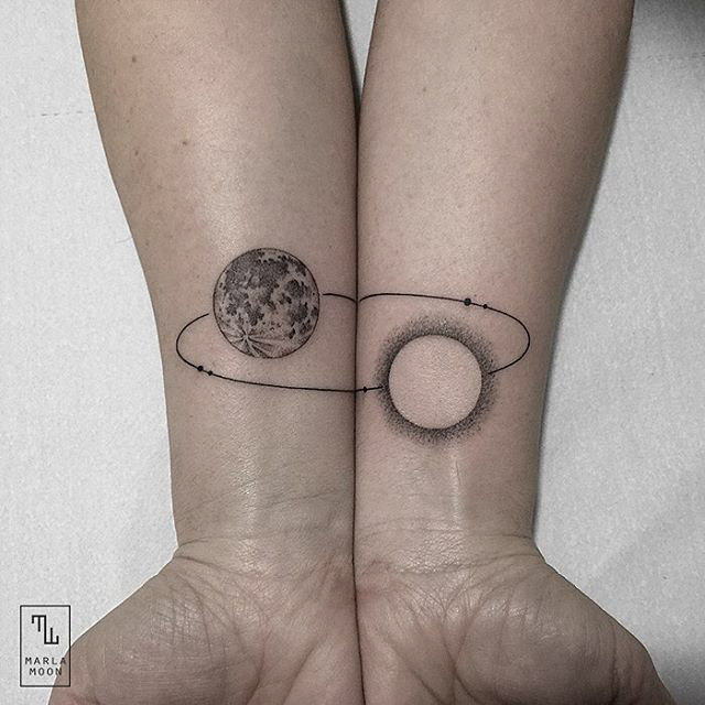 planets orbiting tattoo