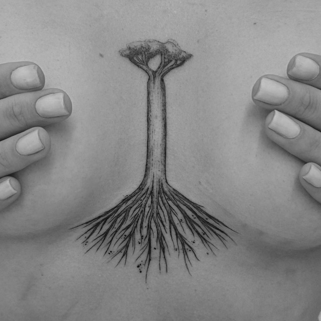 chest tree tattoo baobab