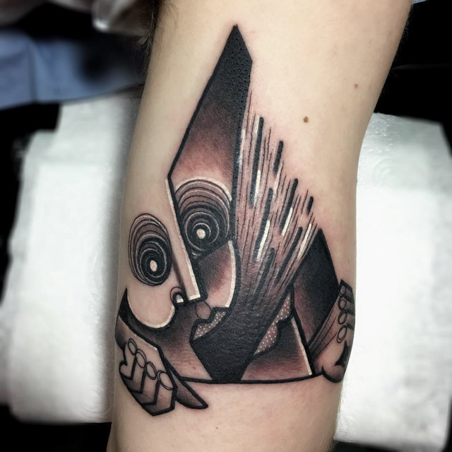Tattoo uploaded by Mike Boyd • Fresh and healed #healed #cubism #abstract •  Tattoodo