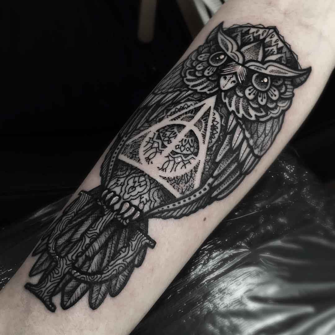 owl tattoo deathly hallows