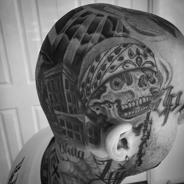head Mexican skull tattoo