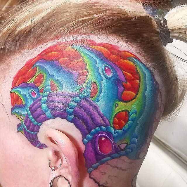 Bio Organic Head Tattoo