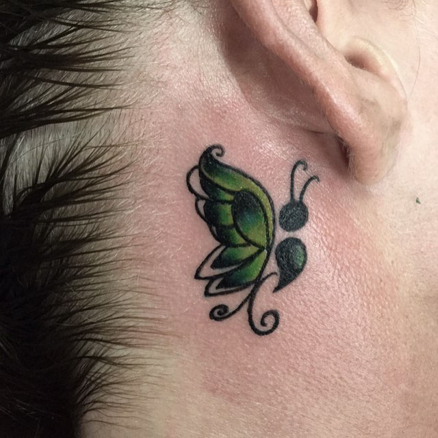 Butterfly Tattoo Behind The Ear - Best Tattoo Ideas Gallery