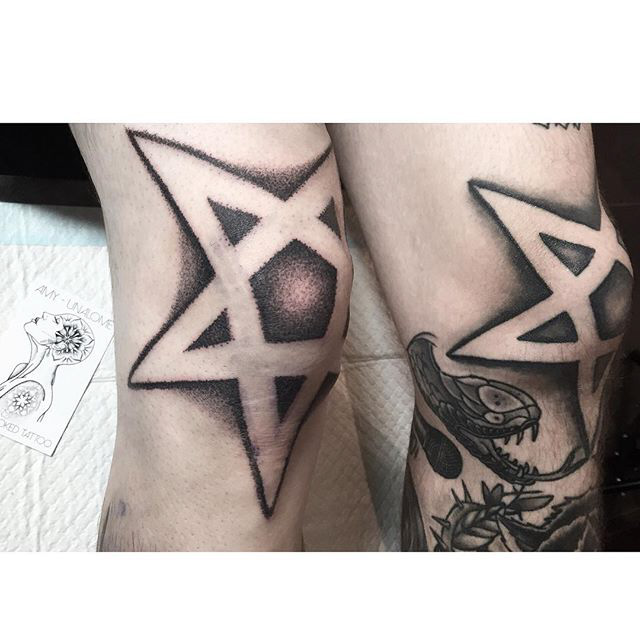 Pentagram Star Tattoo by @elriccfh