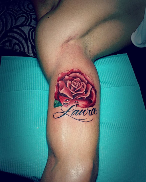 Rose Tattoo with Name