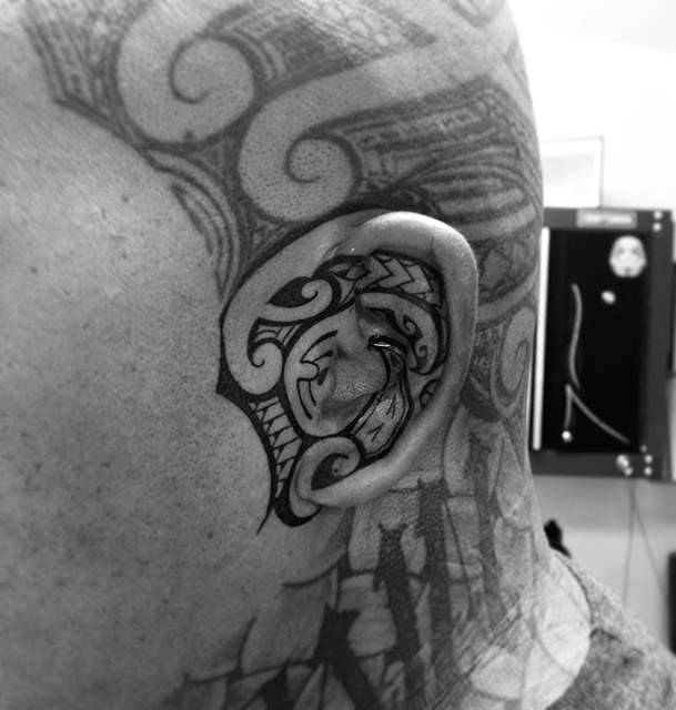 Black Pearl Ink - Tattoo & Art Studio - Maori tattoo behind her ear.such a  great experience. #maori #maoritattoo #tribaltattoo #tribal #hippie  #painful #bonetattoo #eartattoo #facetattoo | Facebook