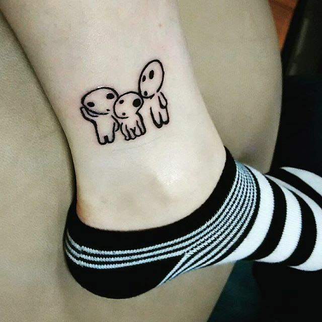 3 UFOs Tattoo on Ankle