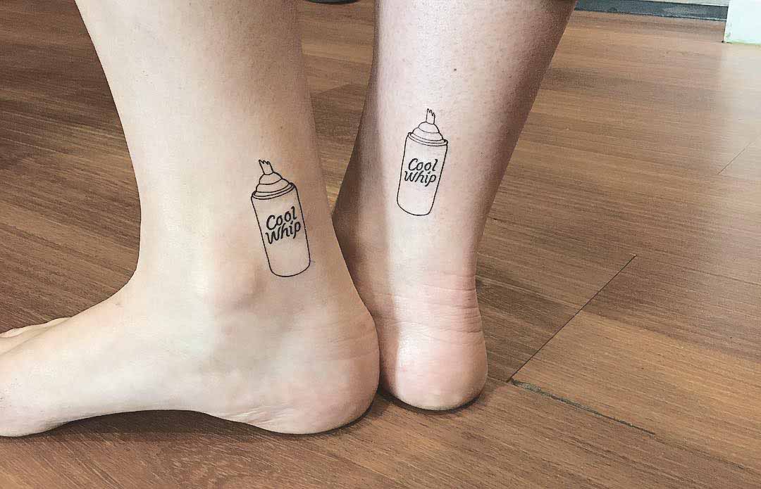 Cool Whip Tattoos on Ankles by cholo_ink