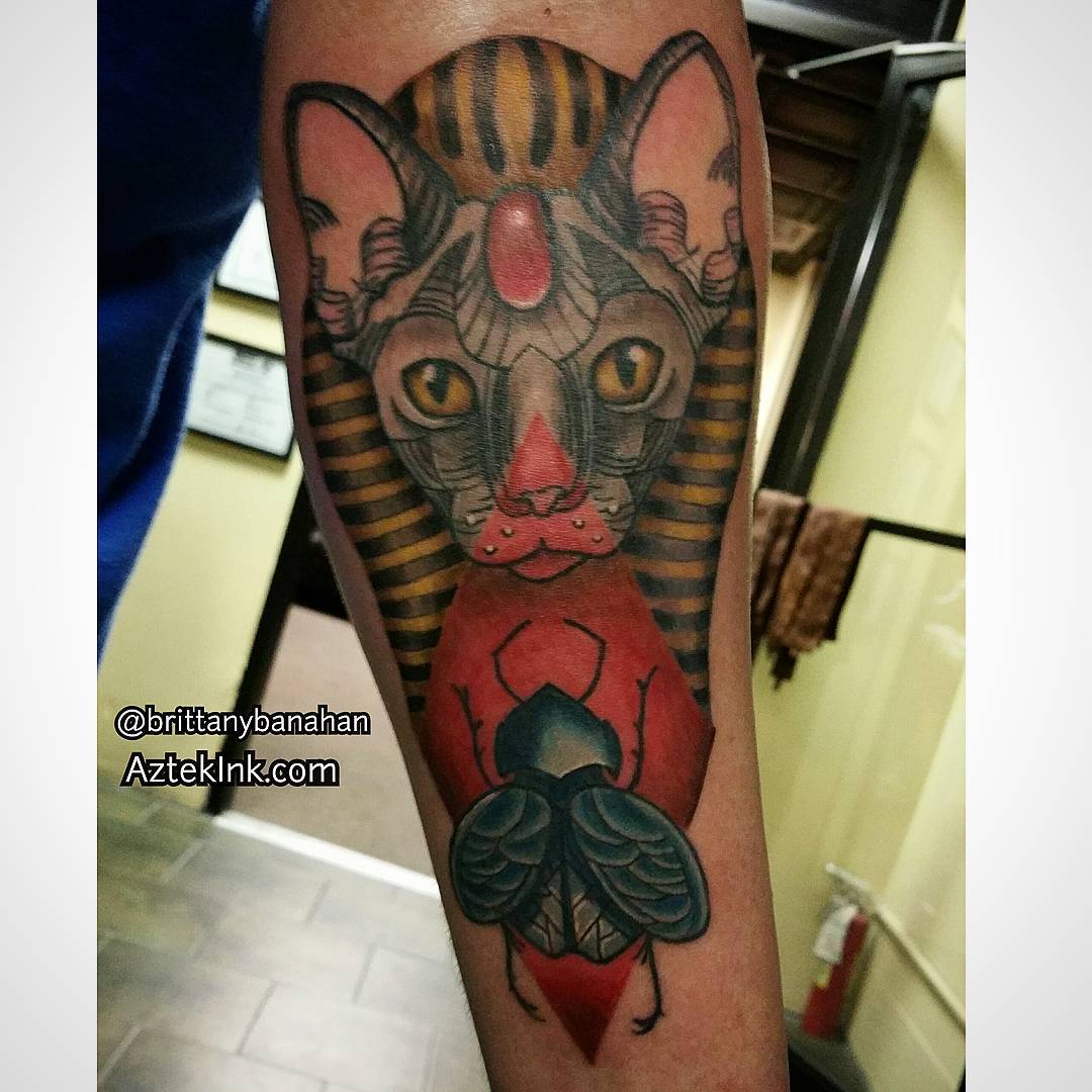 Egyptian Cat Tattoo by brittanybanahan