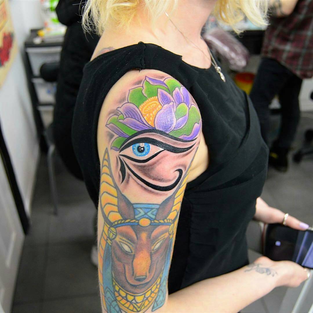 Egyptian Sleeve Tattoo by @moosetattoos