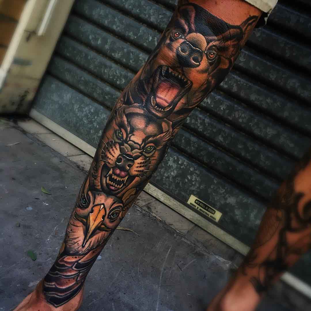 Full Leg Animalistic Sleeve - Best Tattoo Ideas Gallery