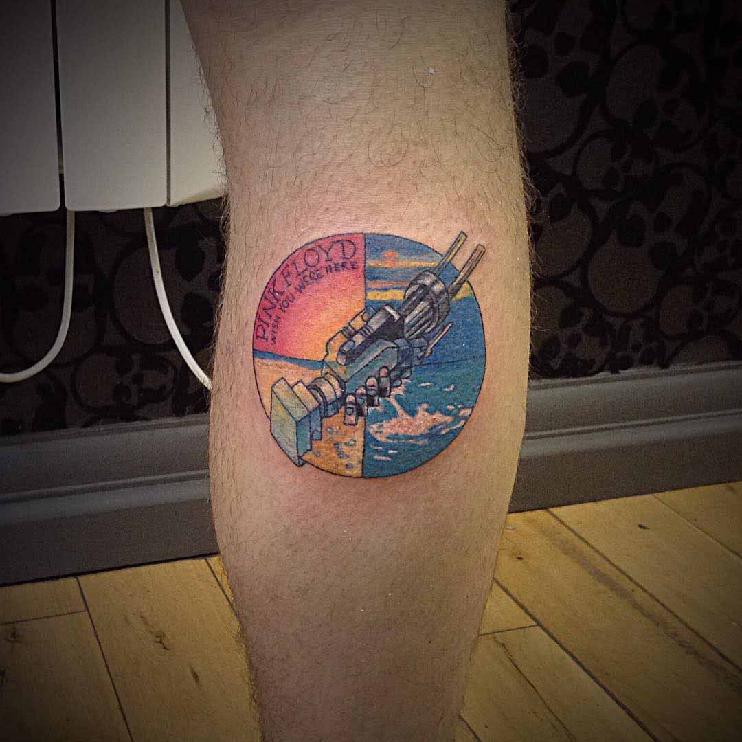 Pink Floyd Tattoo on Calf by leanneatkinsl13
