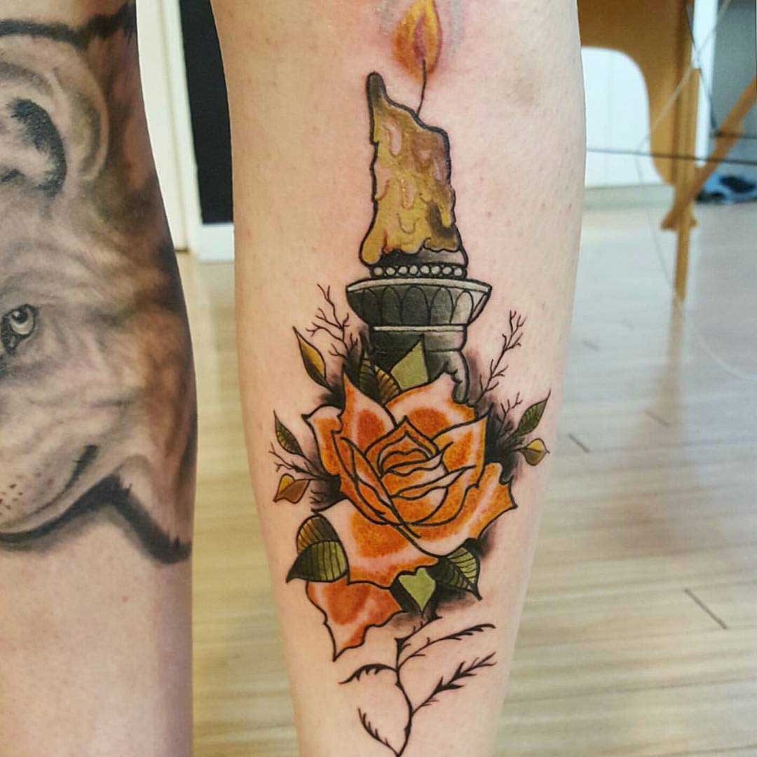 Candle Burning Both Ends Tattoo