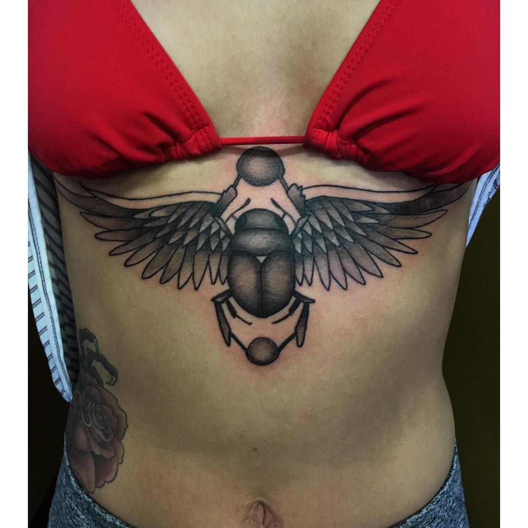 Scarab with Wings Tattoo by brandondiademtattoo