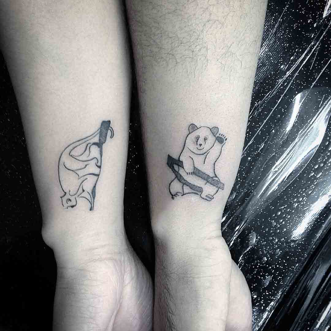 small animals tattoos for couple