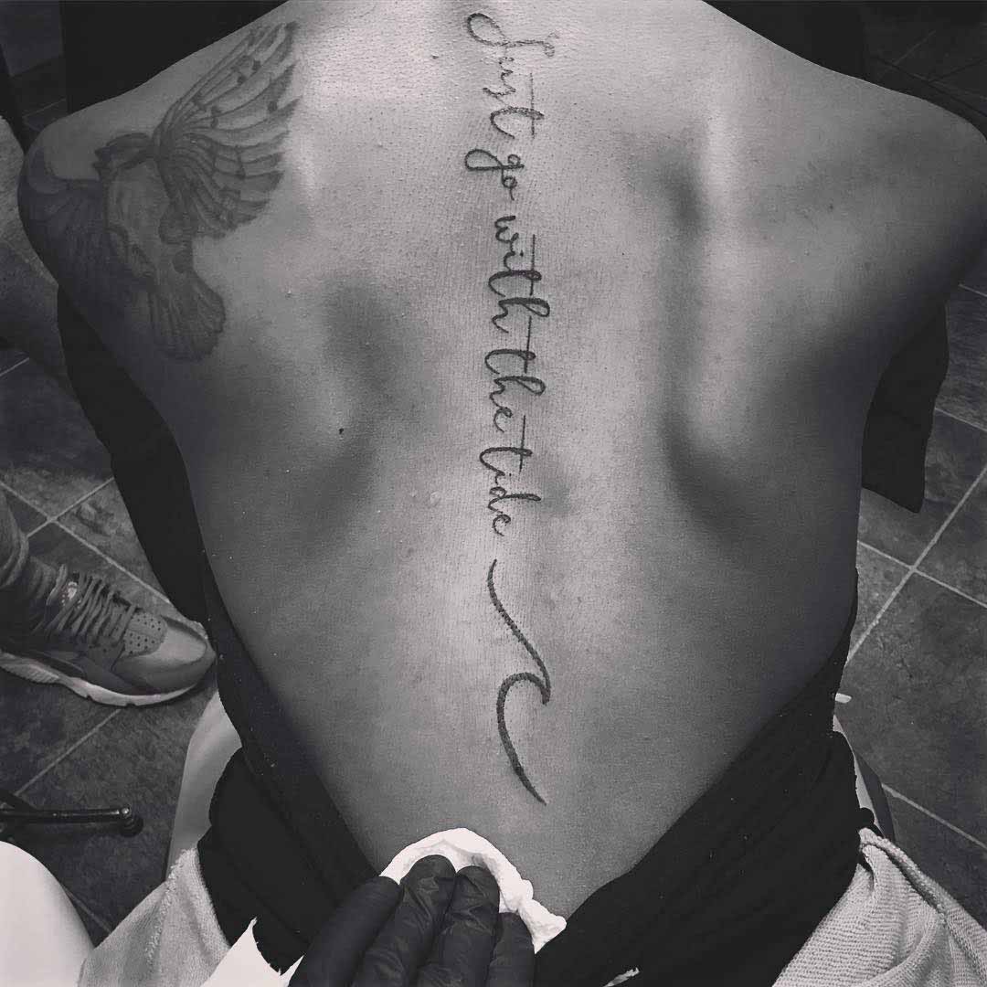 Tattoo Quote on Back by only1menace
