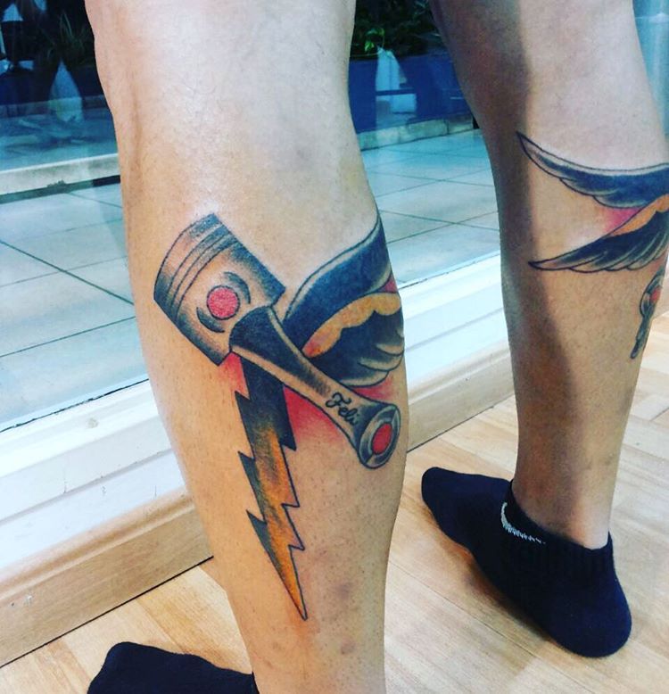Thunder Piston Tattoo by lalupitastudio