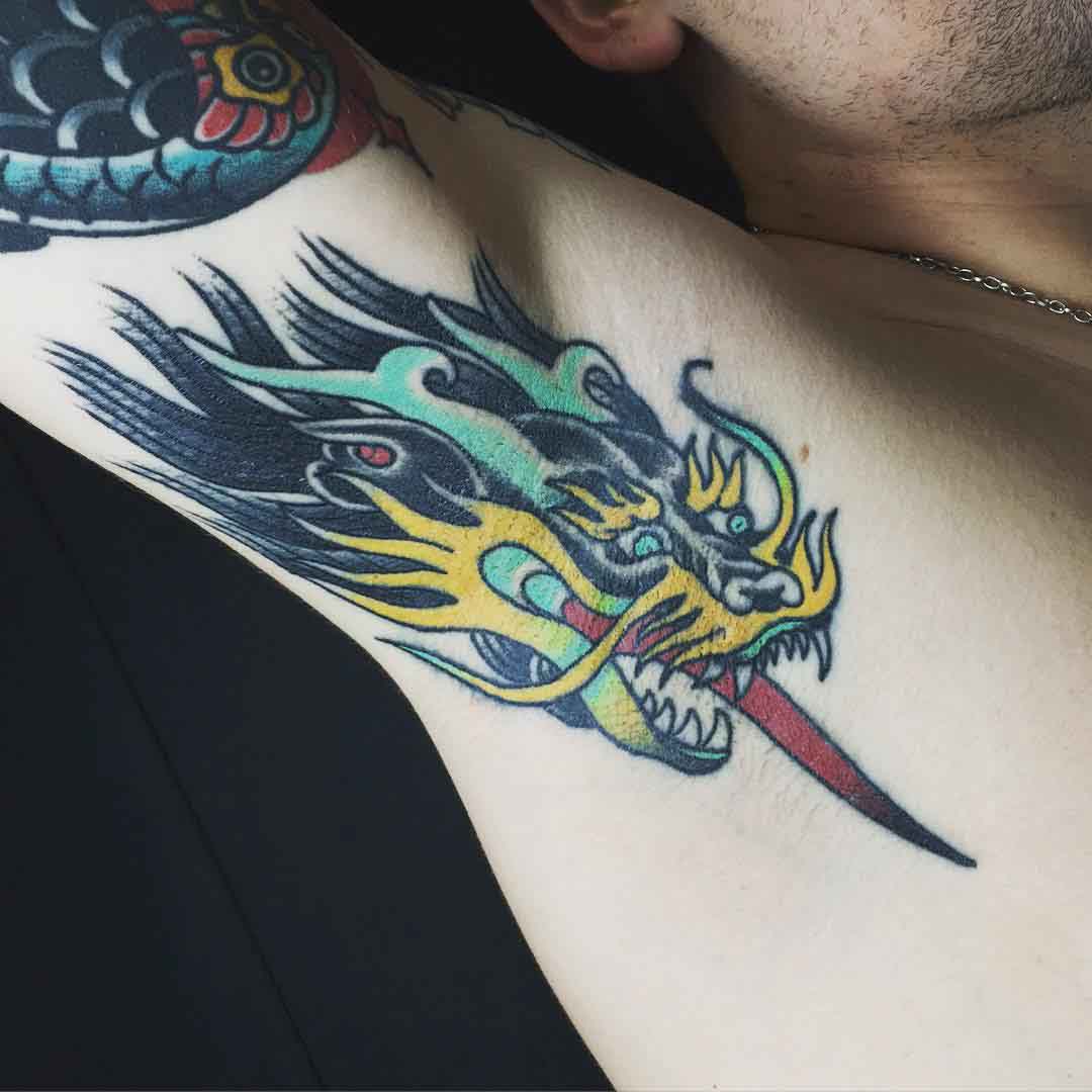 Dragon Tattoo on Armpit by sogtattoos