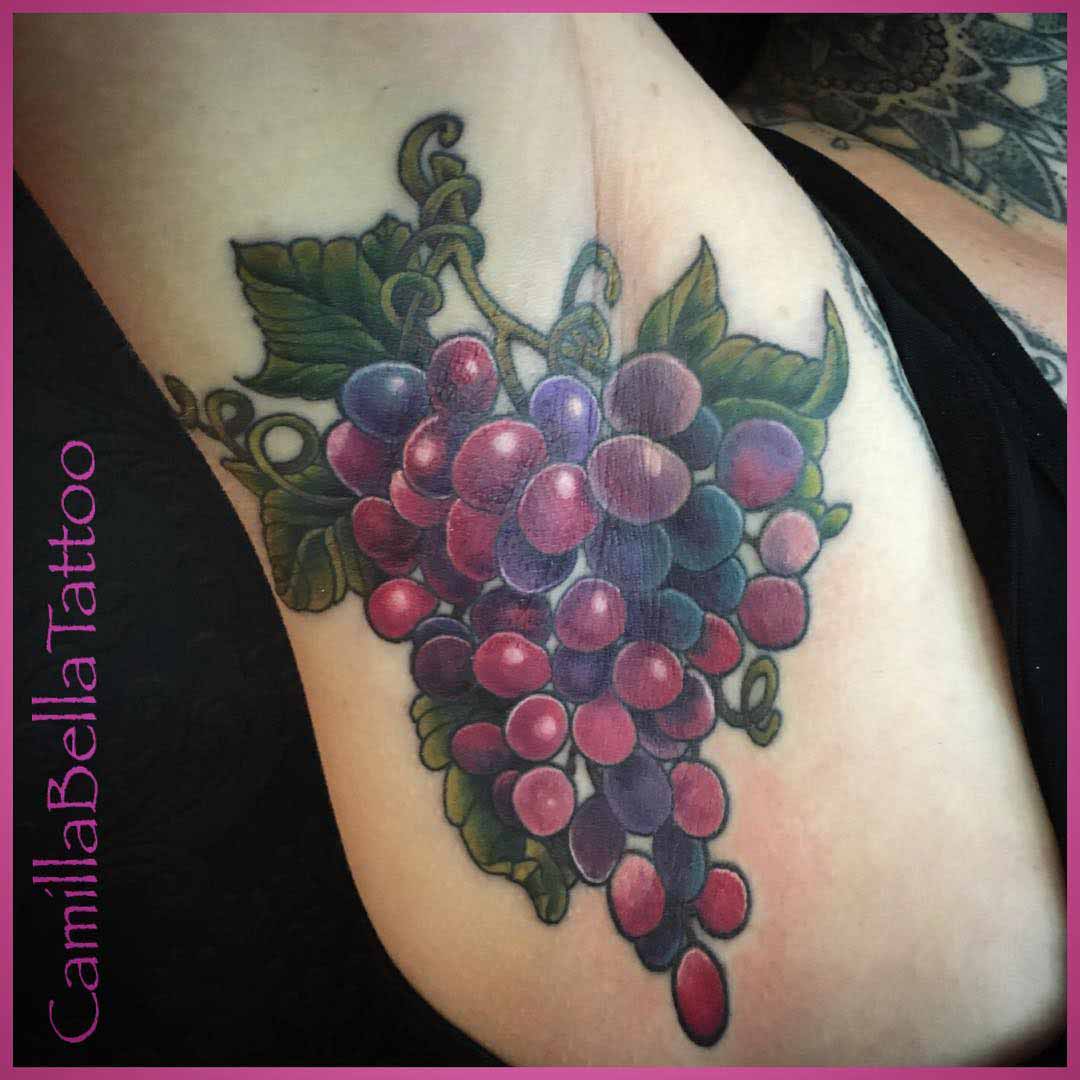 Grapes Tattoo by @bella_tattoo 2