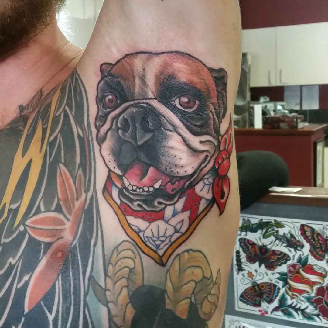 Happy Dog Armpit Tattoo by larnie_ralien
