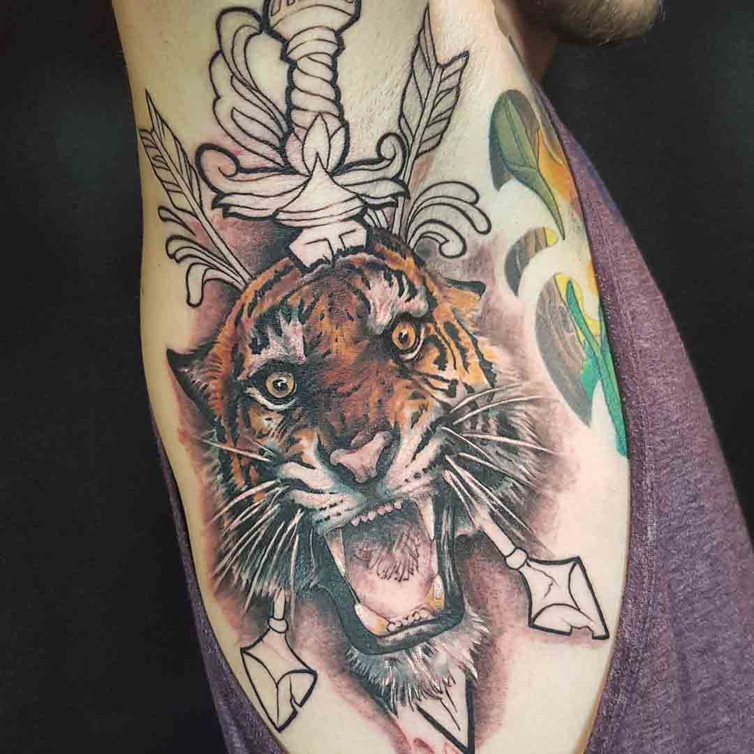 Tiger Tattoo on Armpit by leeanne_kennedy
