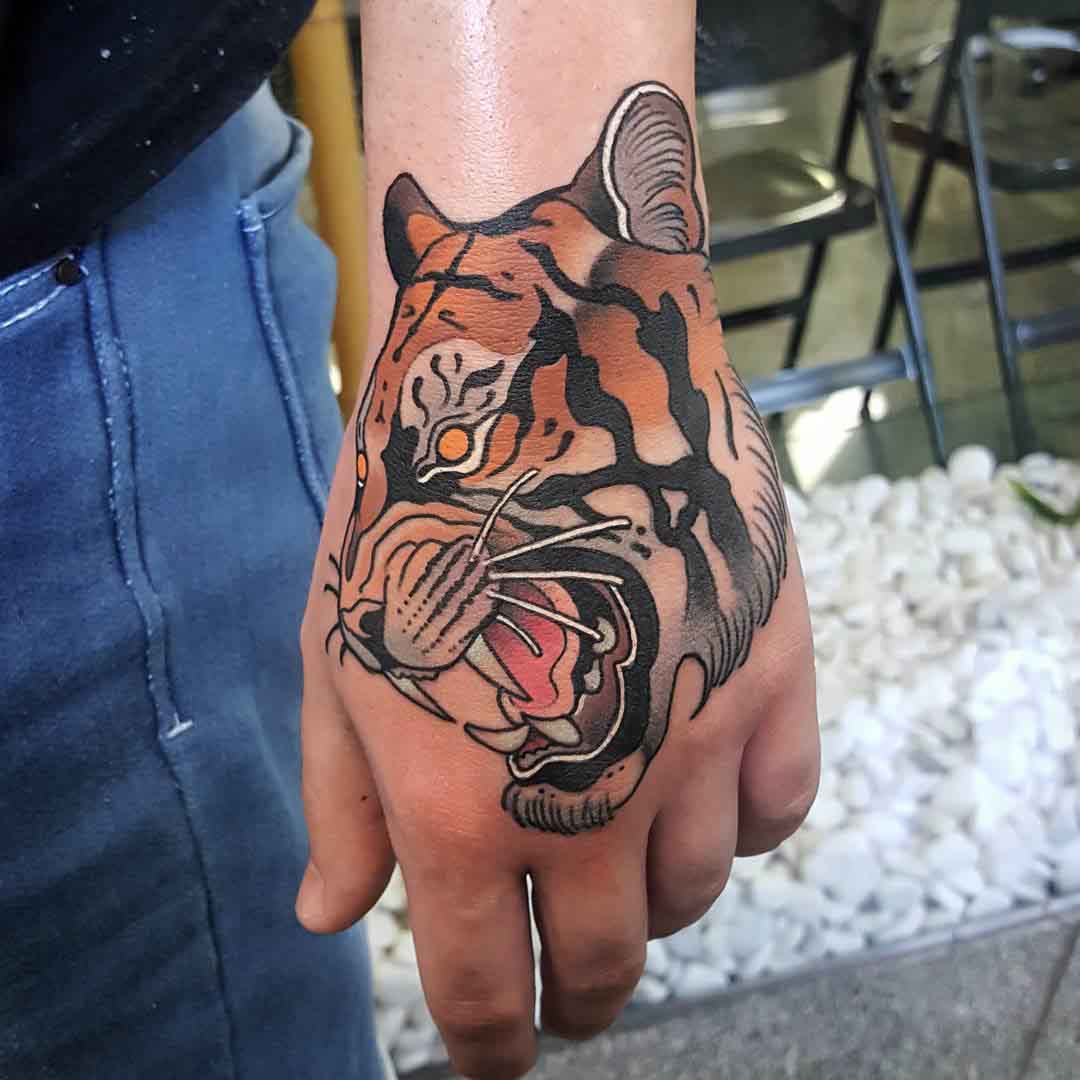 Tiger Tattoo on Hand - Best Tattoo Ideas Gallery