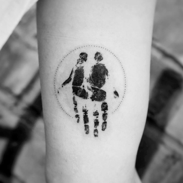handprint tattoo couple