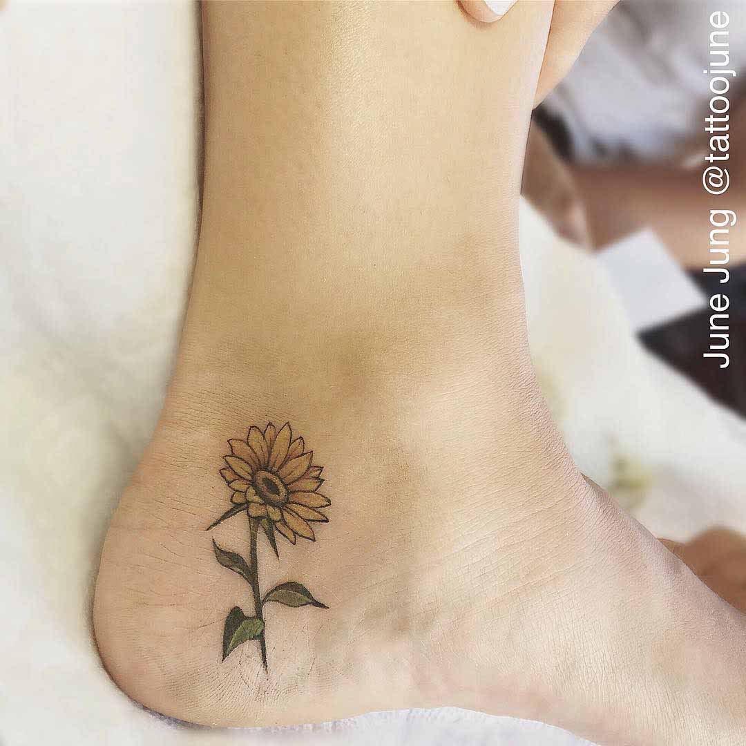 heel tattoo flower