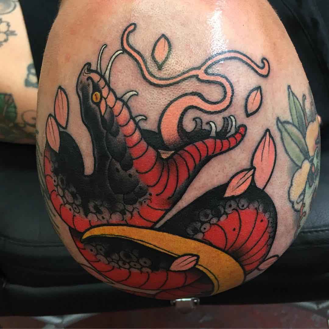 snake tattoo on head