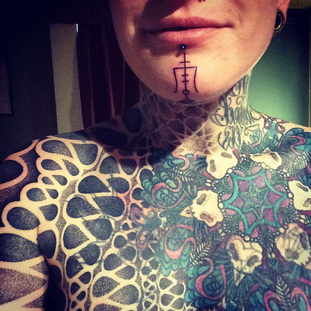 Tattoo on Chin by mumma_knuckle