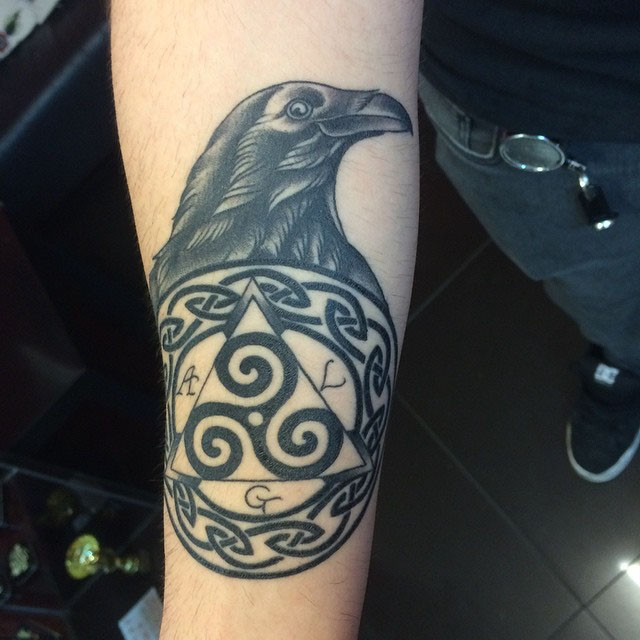 Triskelion Tattoo Crow by timebombcroydon