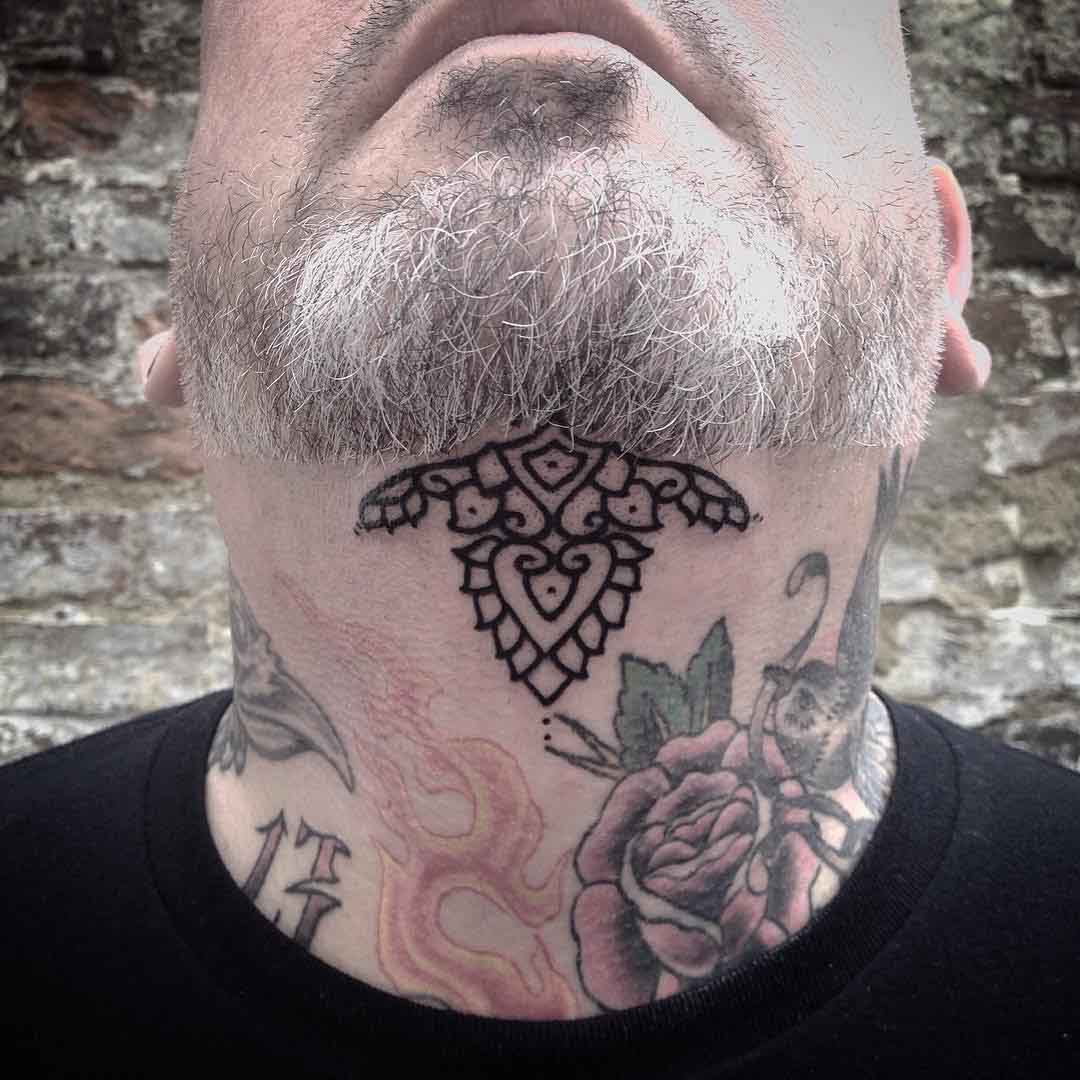 Under Chin Tattoos by kamiladaisytattoo