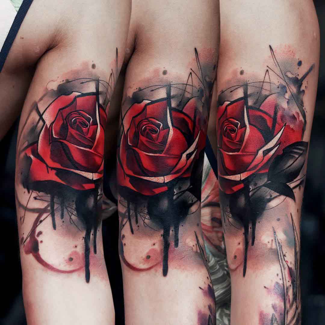 Black And Red Rose Tattoo - Best Tattoo Ideas Gallery