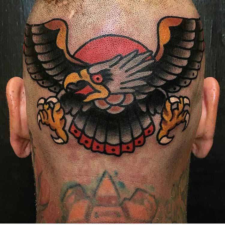 traditional eagle head tattoo