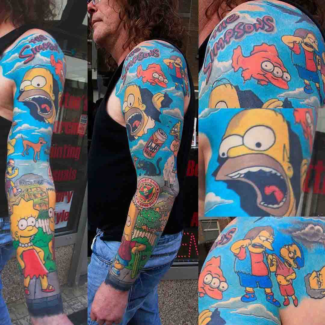 simpsons tattoo full sleeve