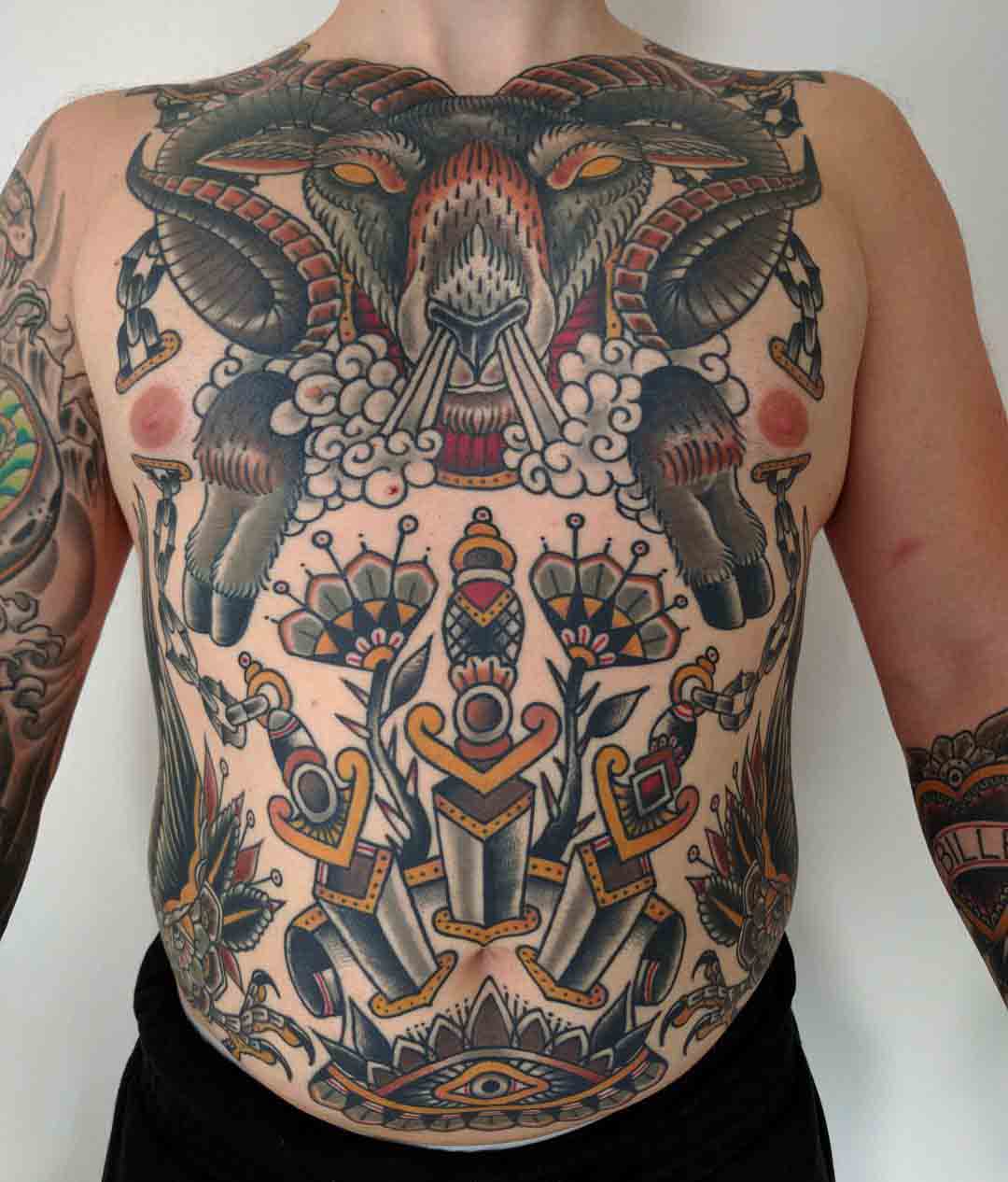 neo traditional full torso tattoos.