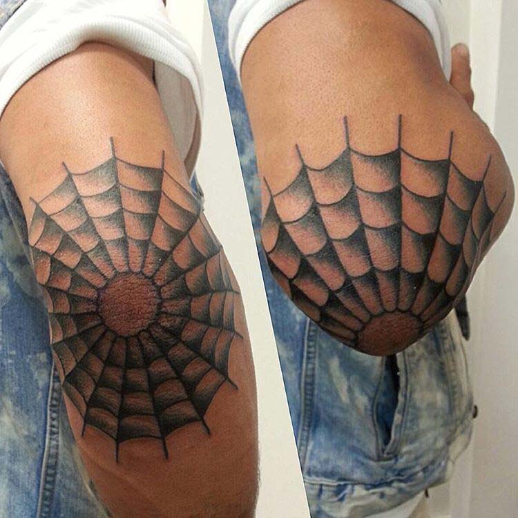 Spider Web Tattoo on Elbow - Best Tattoo Ideas Gallery